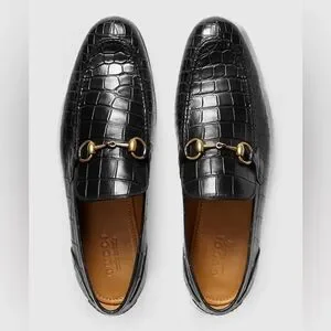 Gucci | Shoes | Gucci Jordaan Crocodile Loafers Black 